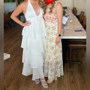 White maxi tiered dress